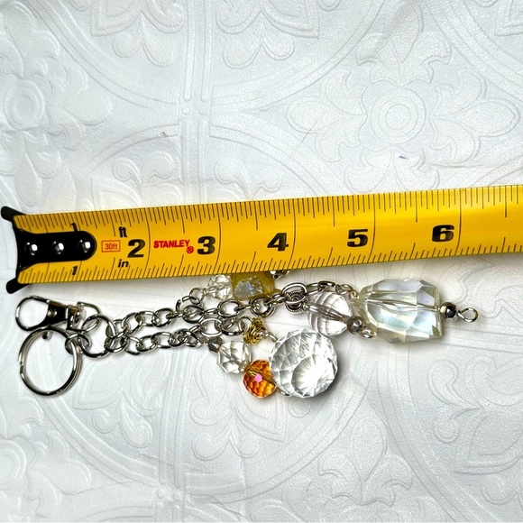 Glass Beaded Tassel Handbag Purse Accessory Dangle Charm Key Chain Handmade - Picture 10 of 16